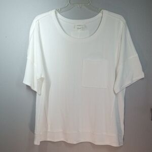ANDREE BY UNIT White Short Sleeve Tee Size 1X Super Soft